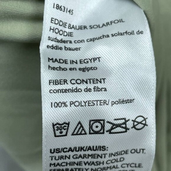 Eddie Bauer Solarfoil Mens Hoodie L Light Green Polyester d0730 - Picture 6 of 8